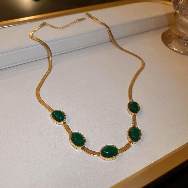 Luxury Green Stone Jewellery Set – Premium Gold Finish
